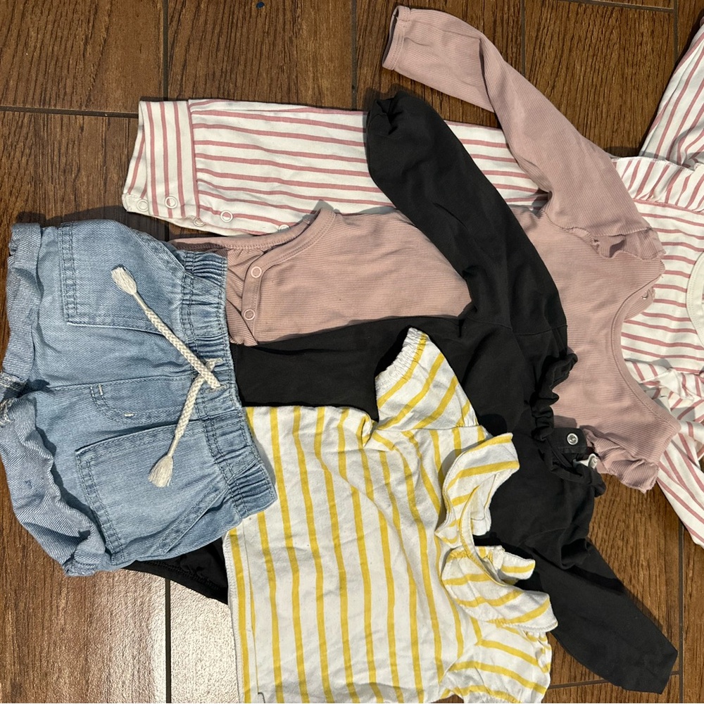 Stylish-Striped and Solid Baby Clothing Set